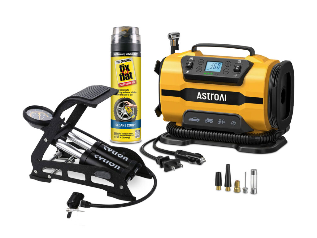 Portable inflators for trailer tires