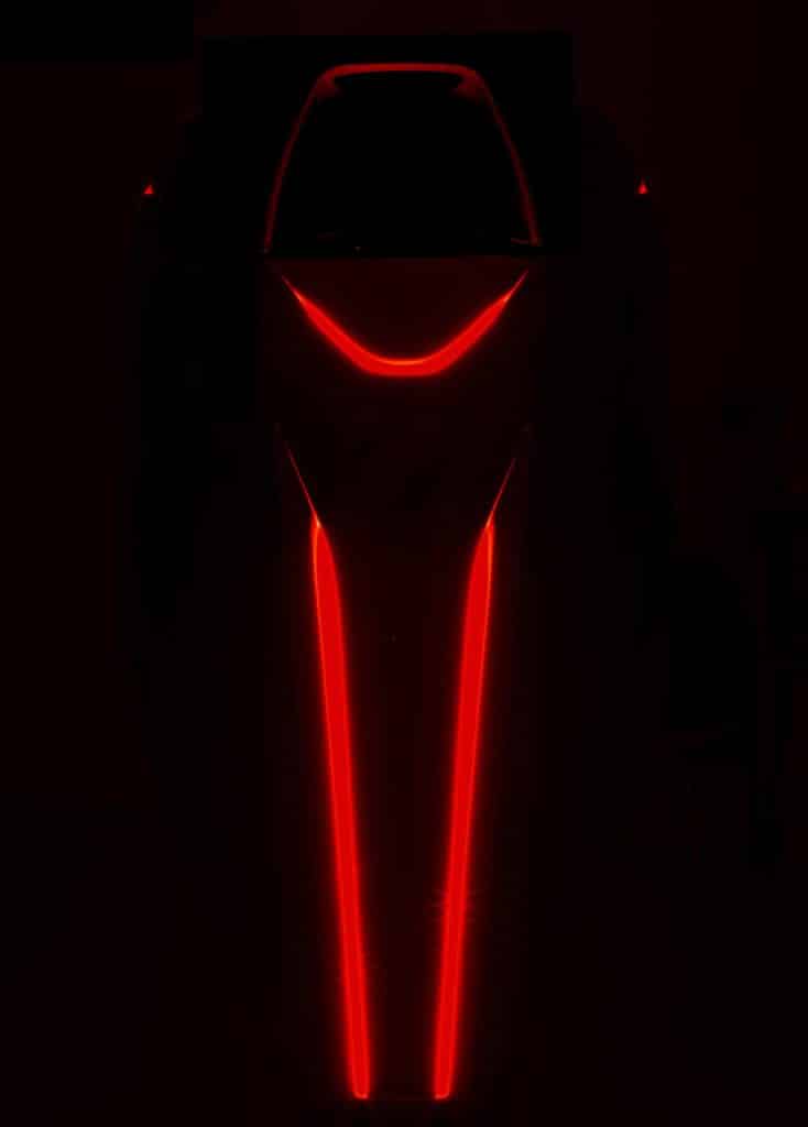 Seven Marine 627 Integrated Illumination shown in a night view.