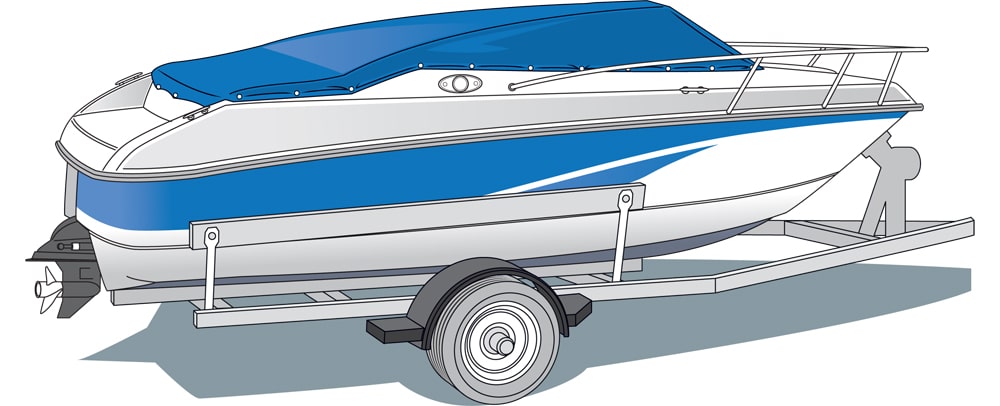 Boat covered for winter