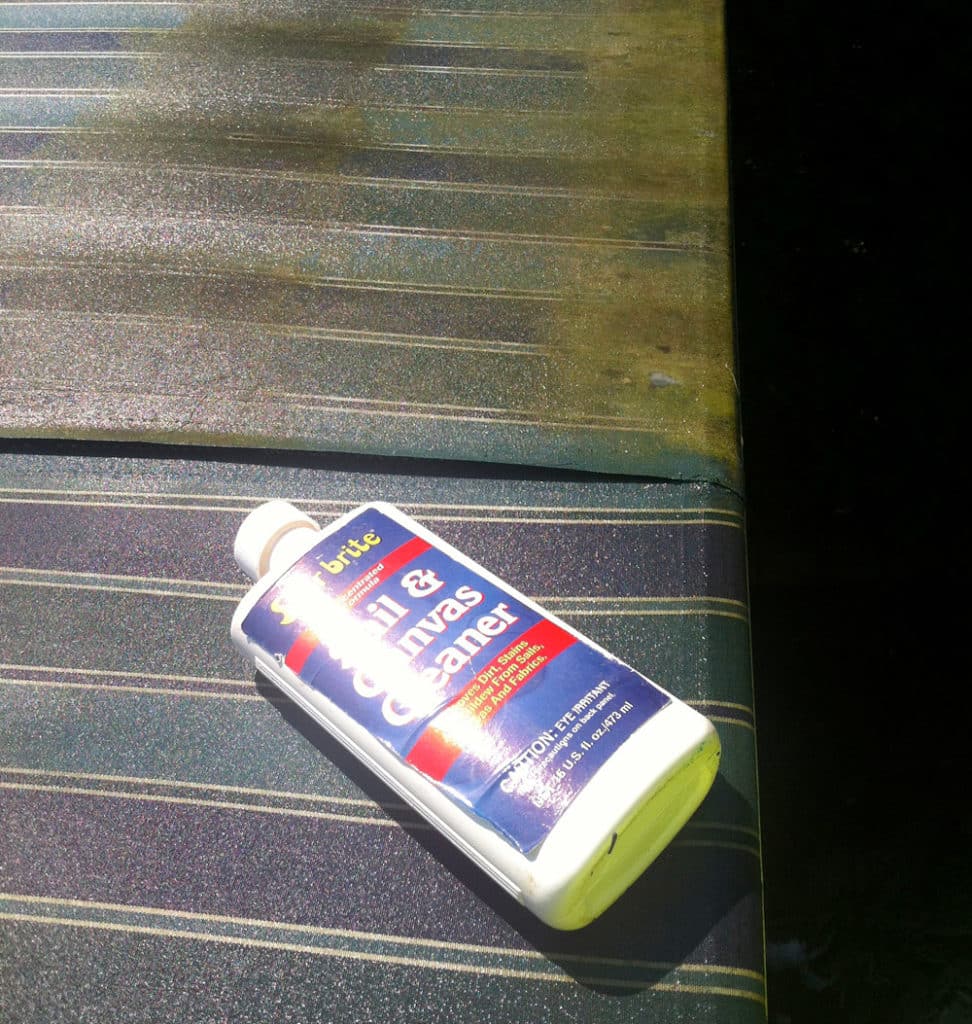 Cleaning a canvas boat cover