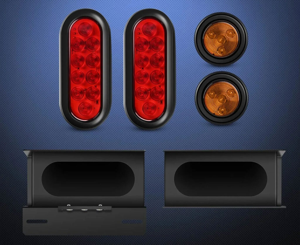 Nilight 2 Piece Light Box Trailer Light Housing Kit