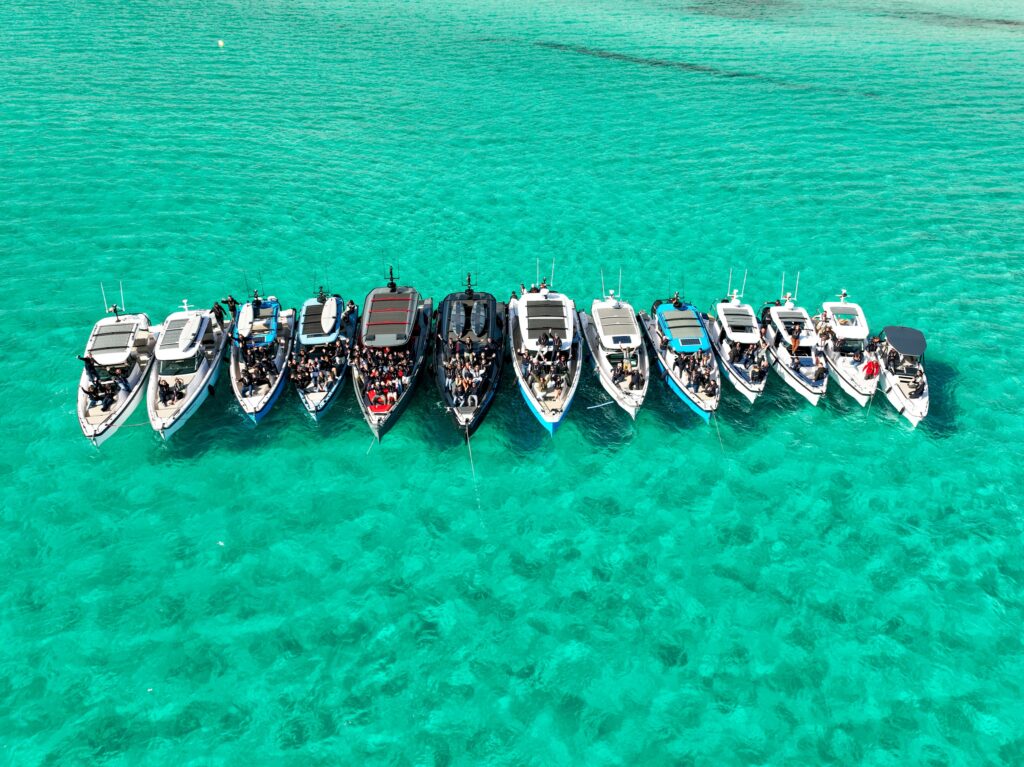 Axopar adventure boats rafted up