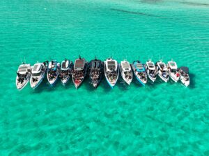 Axopar adventure boats rafted up
