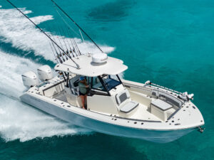 Cobia 305 CC on the ocean